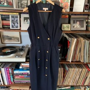 Brooks Brothers navy sleeveless dress